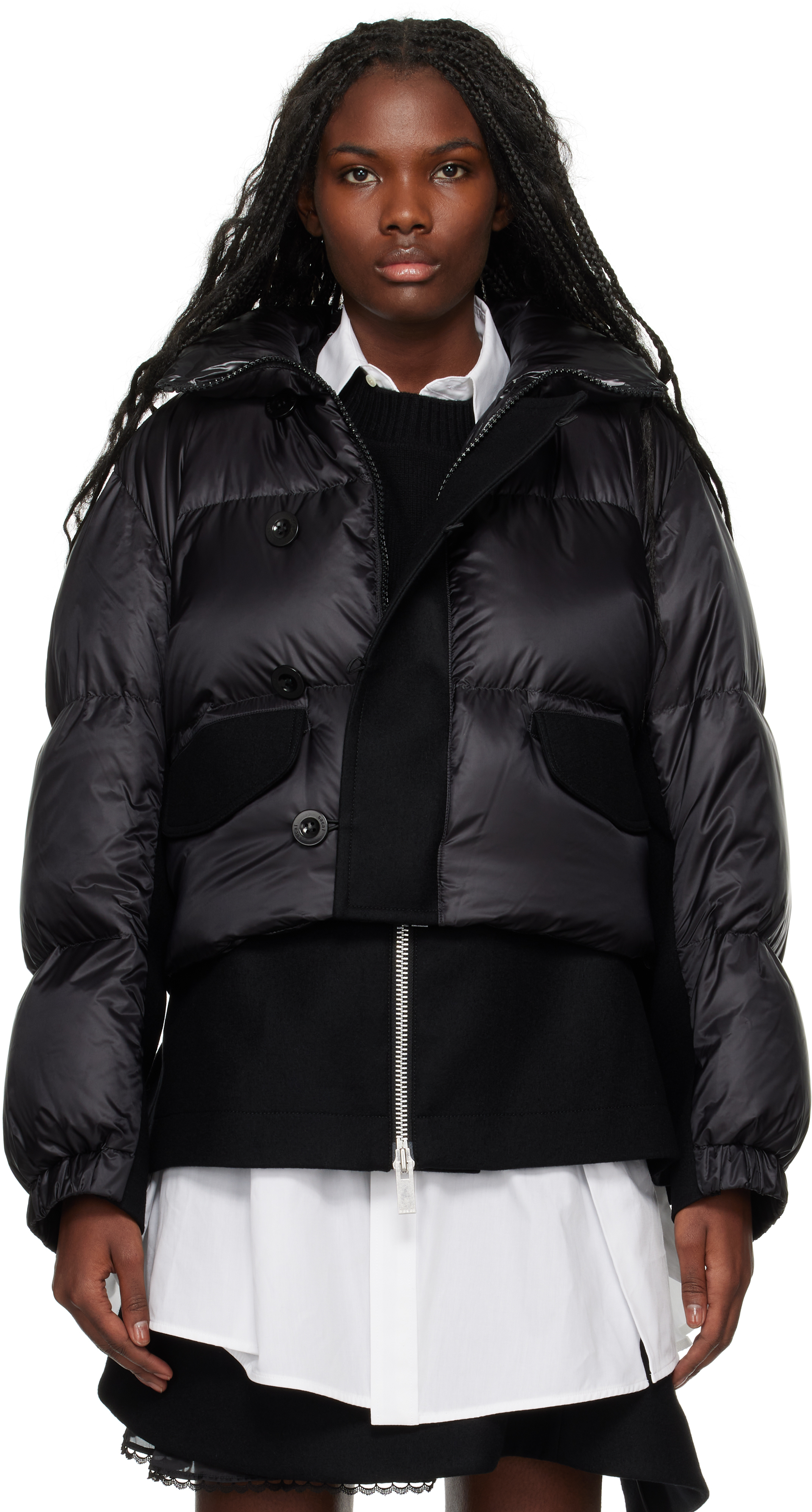 Shop Sacai Black Down Puffer Jacket In 001 Black