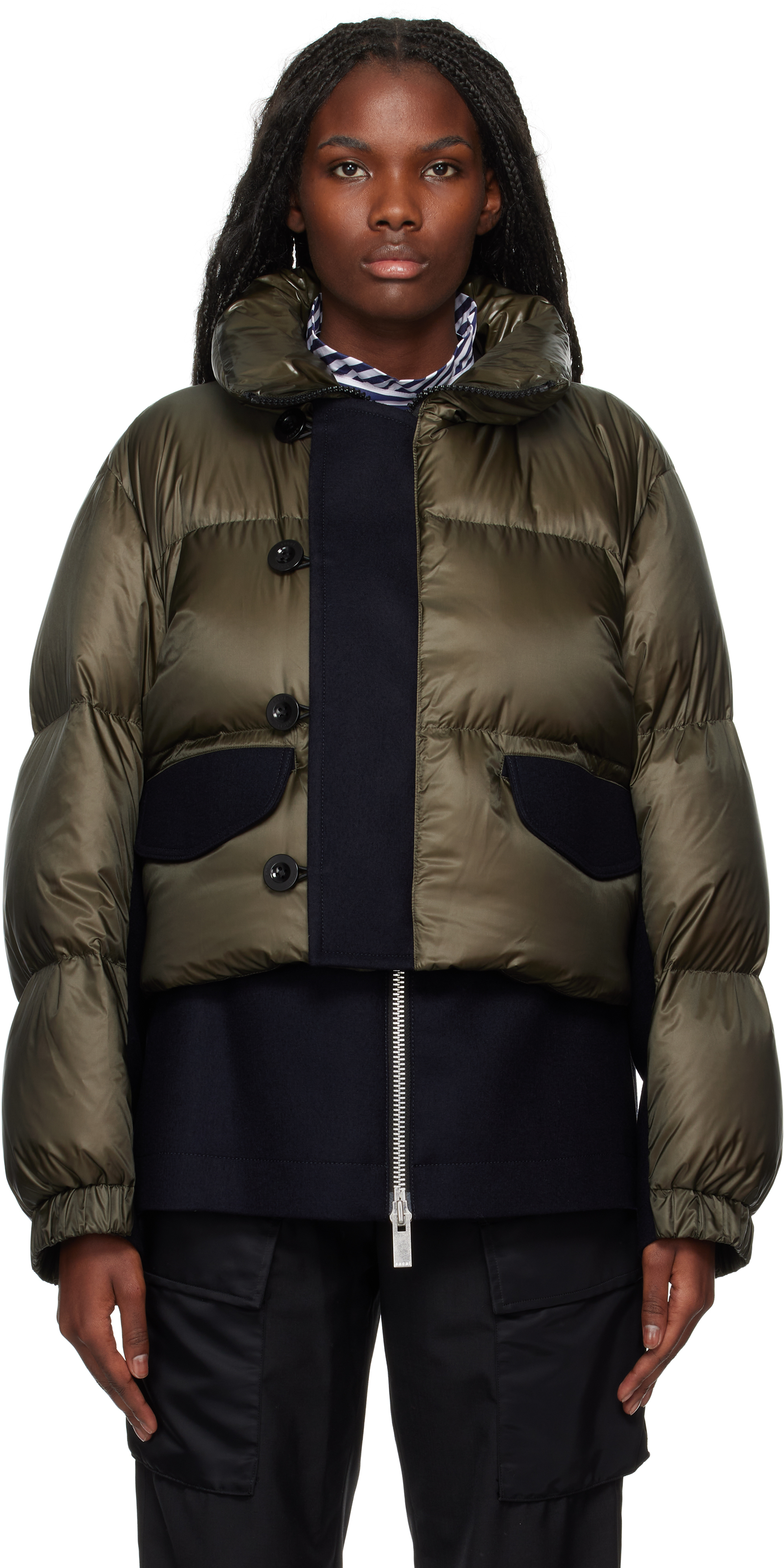 Khaki Puffer Down Jacket