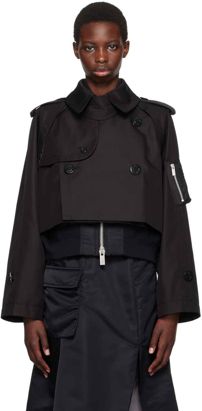 sacai: Black Layered Jacket | SSENSE UK