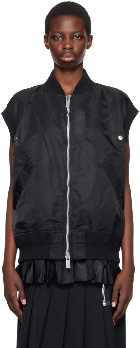 Shop Sacai Black Layered Vest In 001 Black