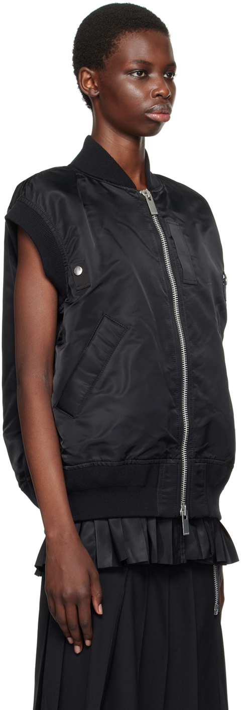 Sacai Black Layered Vest In 001 Black