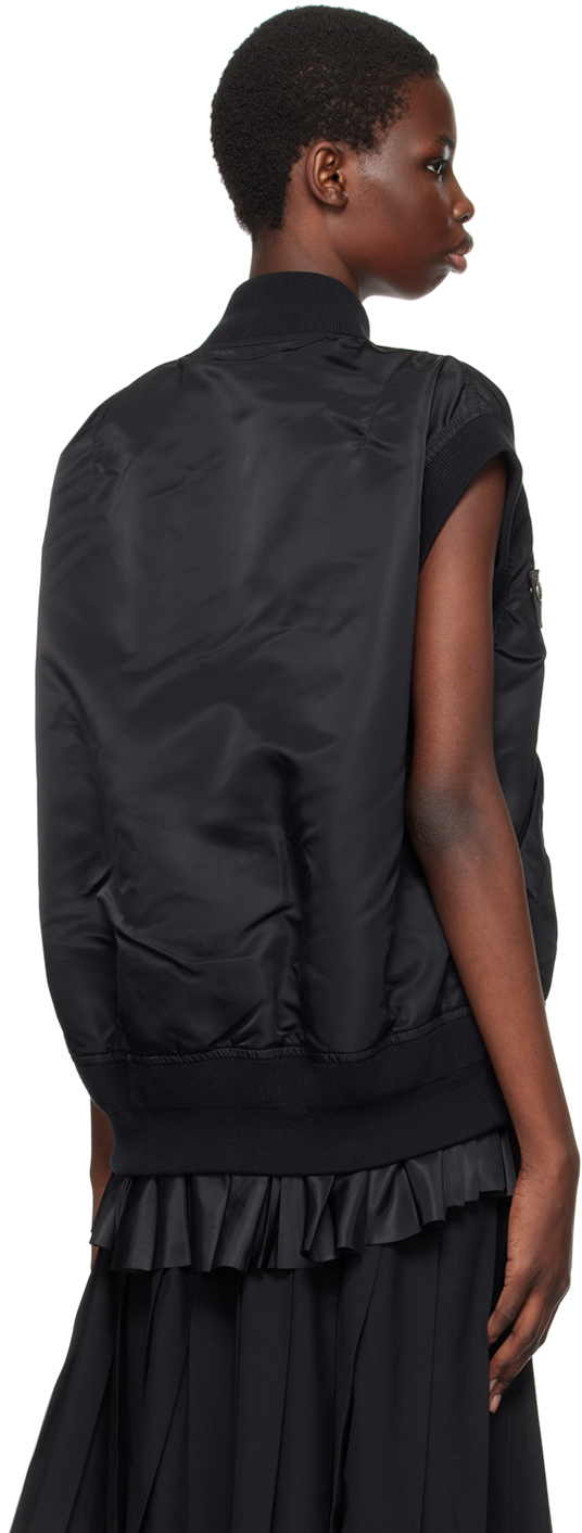 Sacai Black Layered Vest In 001 Black