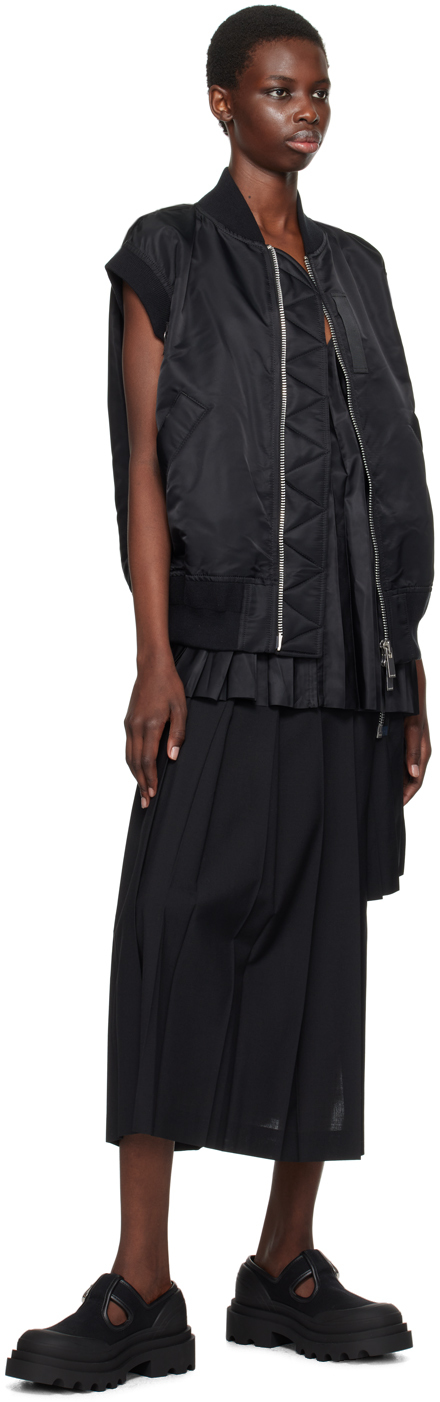 Sacai Black Layered Vest In 001 Black