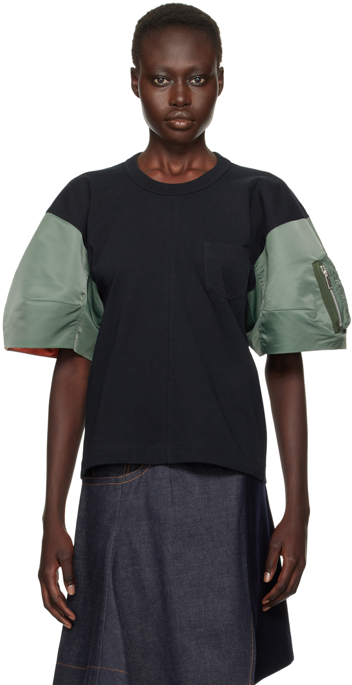 Nylon Twill Mix Cotton Jersey T-Shirt | sacai Official Store