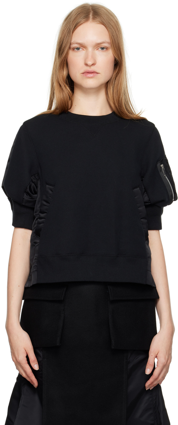 Black Paneled Sweatshirt