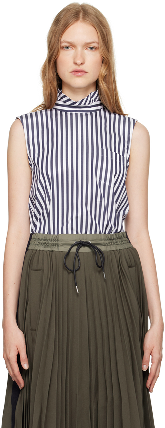 sacai ジレ Navy Striped Top by sacai on Sale