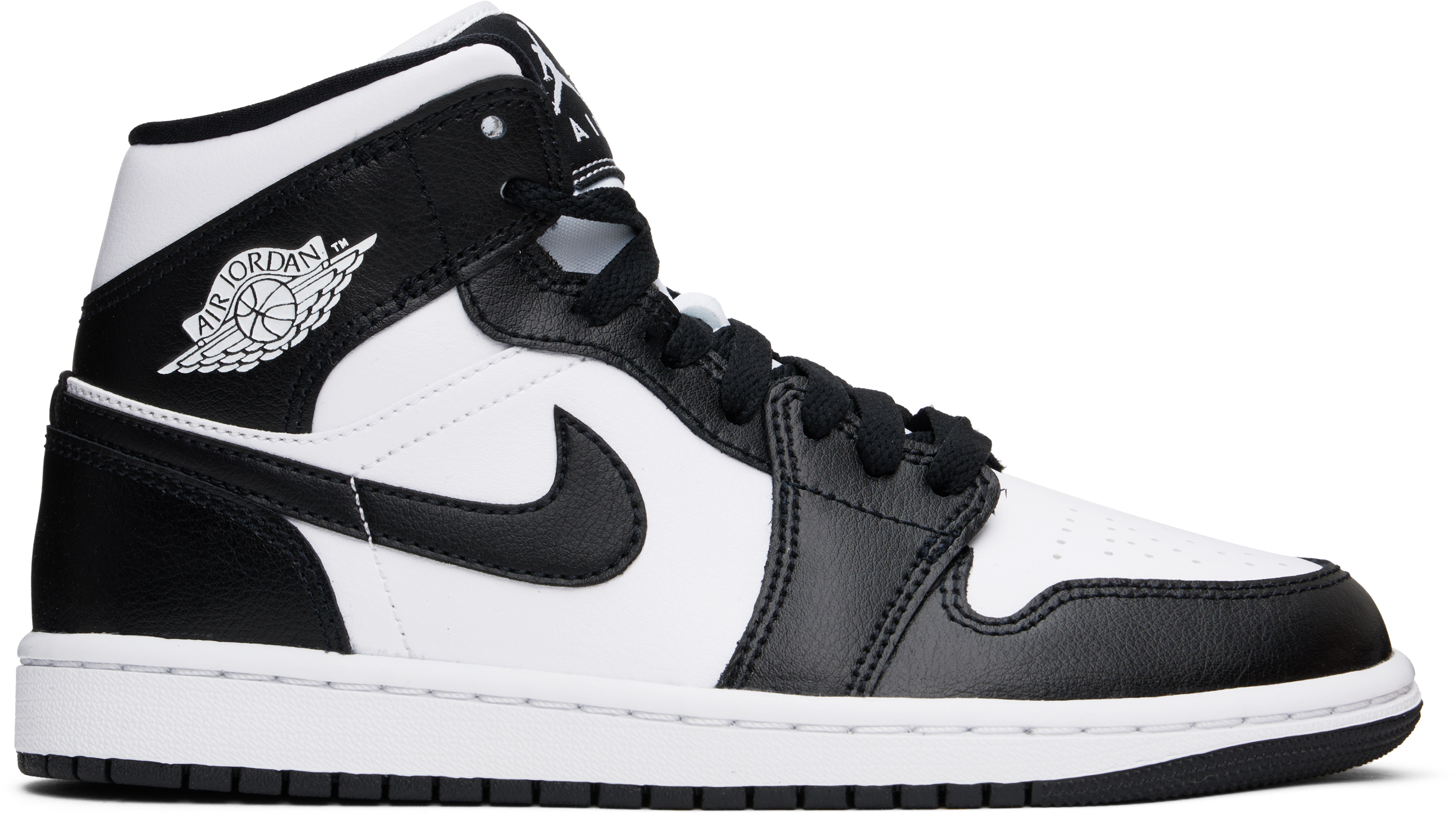 Shop Nike White & Black Air Jordan 1 Mid Sneakers In Panda