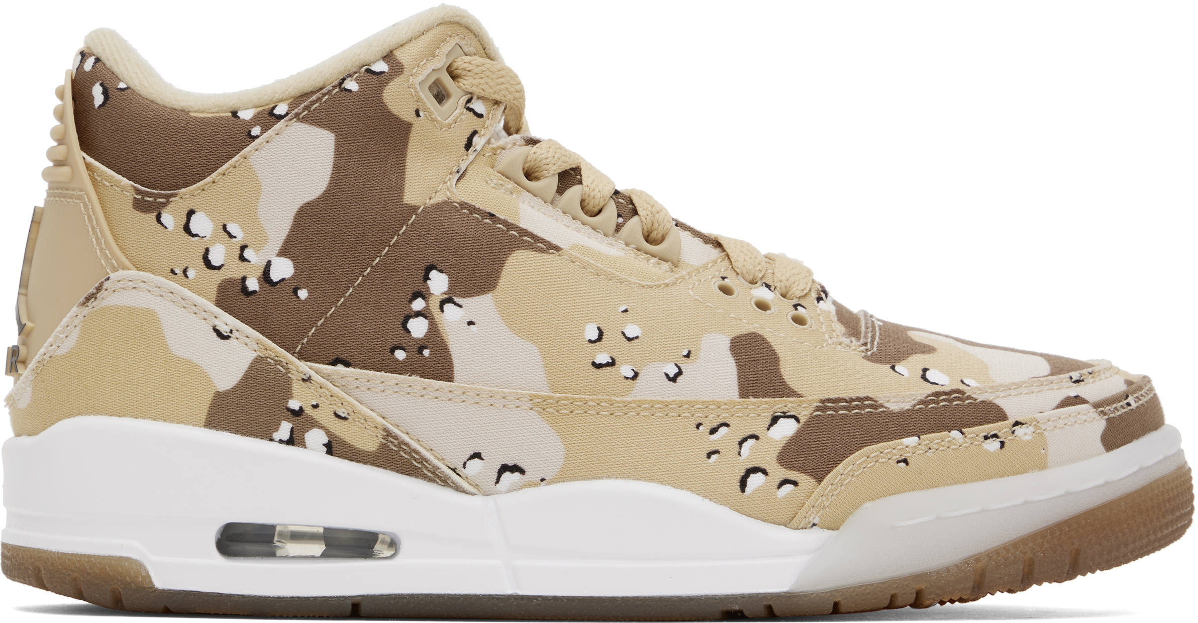 NIKE BEIGE AIR JORDAN 3 RETRO TEX 'DESERT CAMO' SNEAKERS 