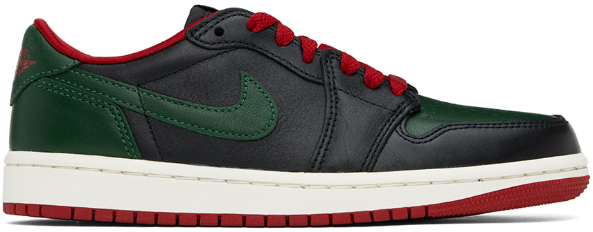 Black & Green Air Jordan 1 Retro Low OG Sneakers