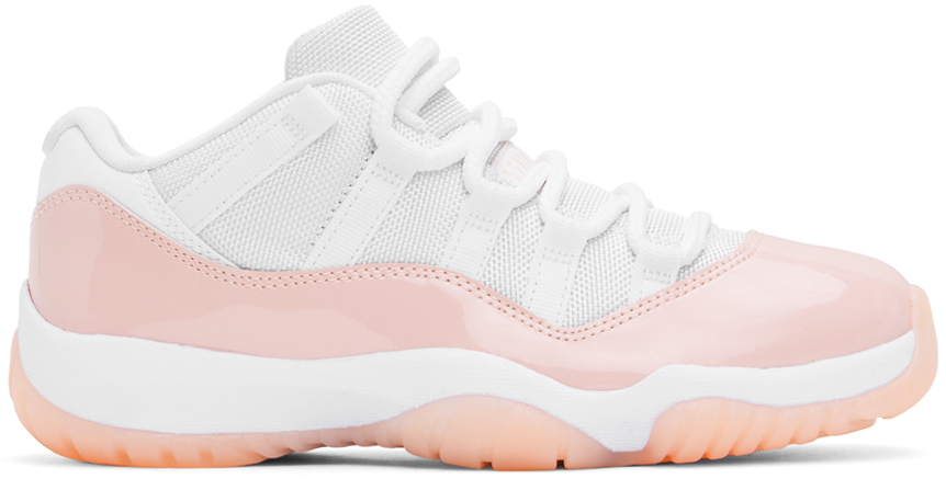 Shop Nike White & Pink Air Jordan 11 Low Sneakers In White/legend Pink