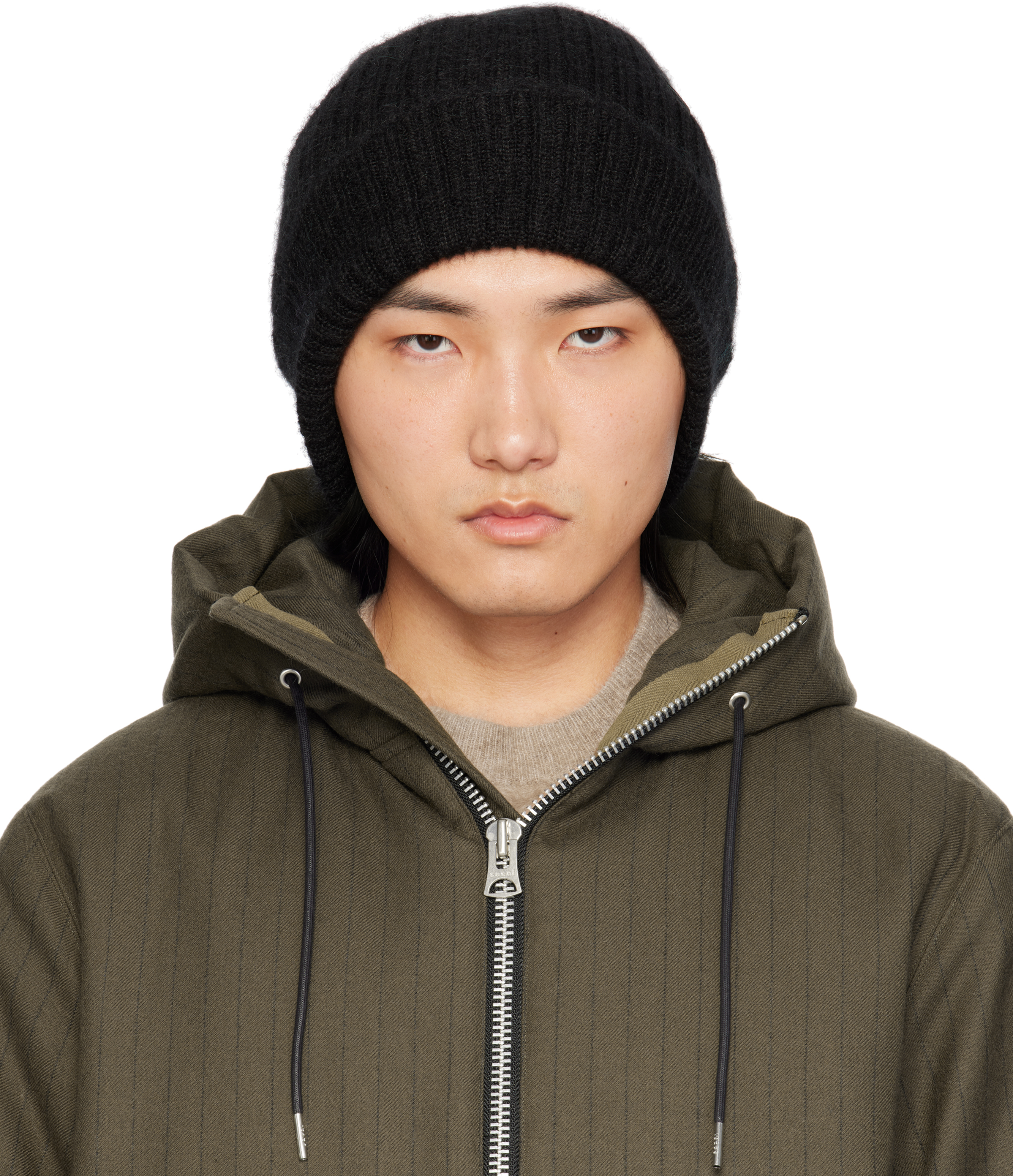 Shop Sacai Black 's' Mohair Beanie In 001 Black