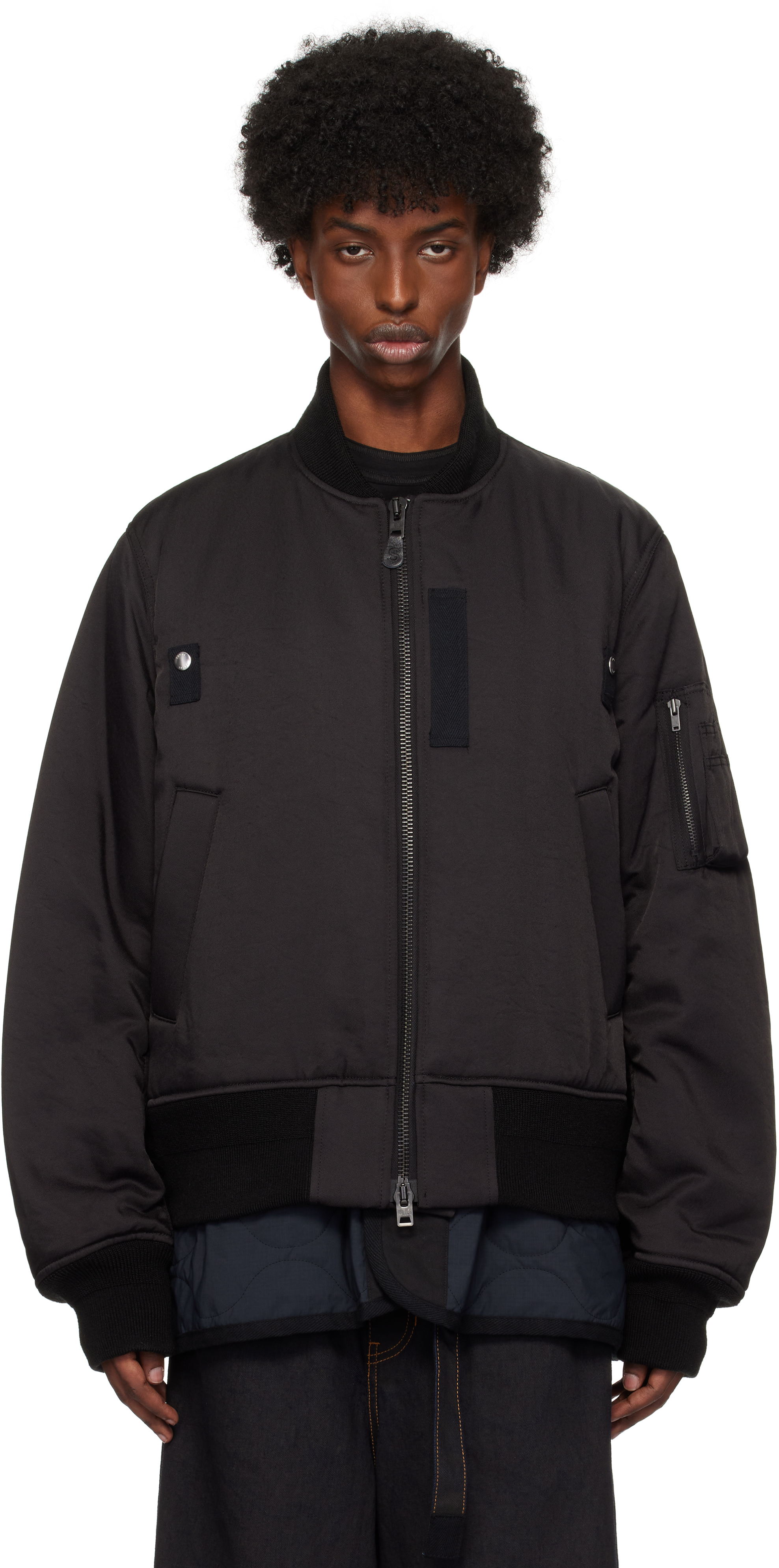 Sacai Black Spiewak Edition Gabardine Bomber Jacket In 001 Black