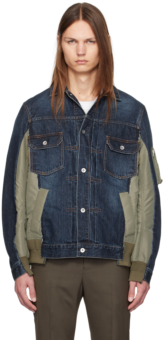 Blue Paneled Denim Jacket