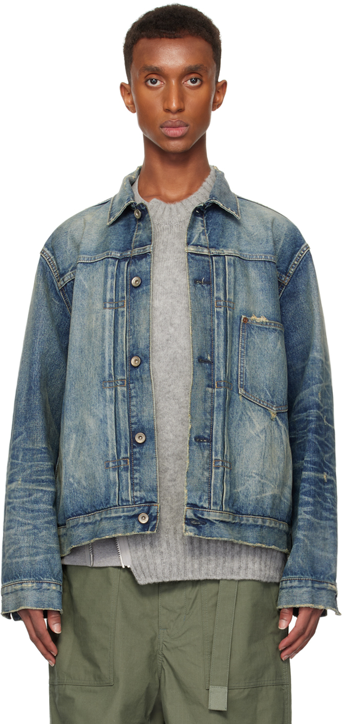 Sacai Beyondexx Denim Jacket In Blue