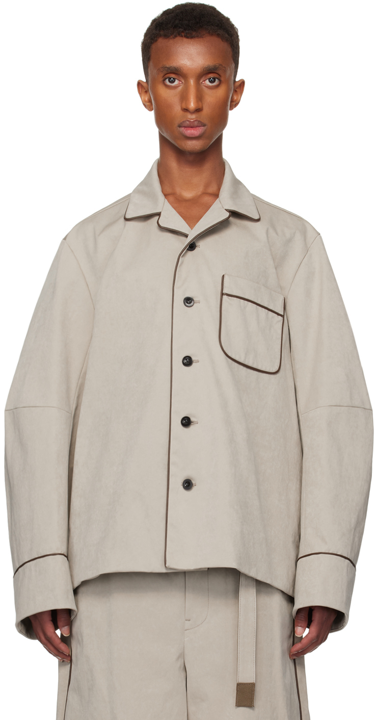 sacai SuitingBondingShirt ベージュ 23-06895 sacai - 極美品 サカイ Sacai シャツ 2023 Suiting Bonding