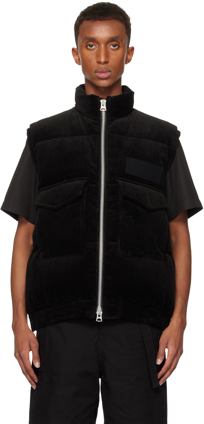 Black Corduroy Down Vest