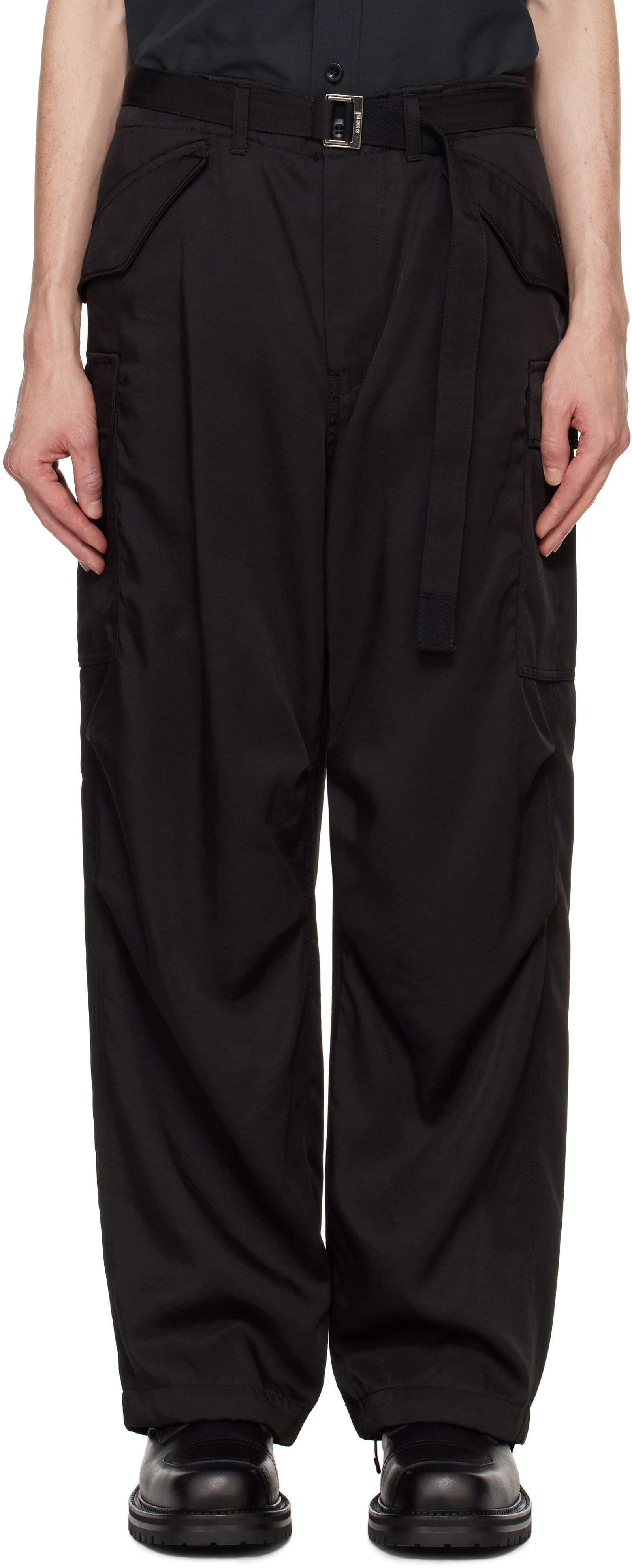 Black SPIEWAK Edition Belted Cargo Pants