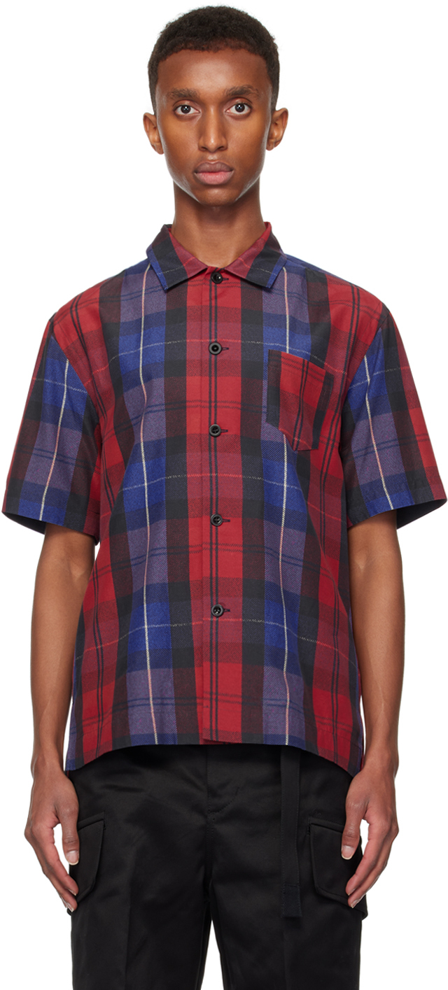 Shop Sacai Ssense Exclusive Red Check Shirt In 751 Red