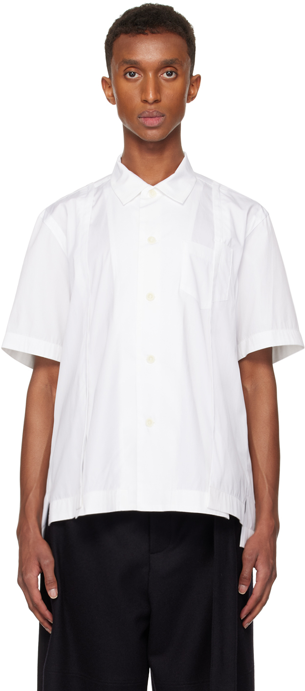 Shop Sacai White Cotton Poplin Shirt In 151 Off White