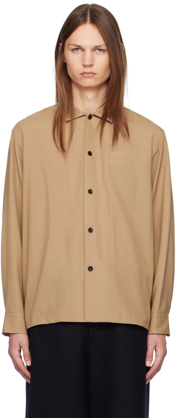 sacai SuitingBondingShirt ベージュ 23-06895 Beige Suiting Shirt by sacai on Sale