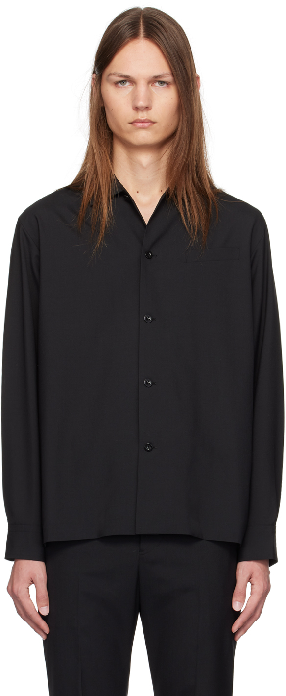 Shop Sacai Black Suiting Shirt In 001 Black