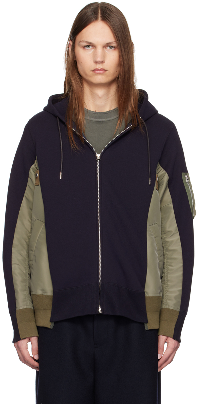 Gray Paneled Hoodie