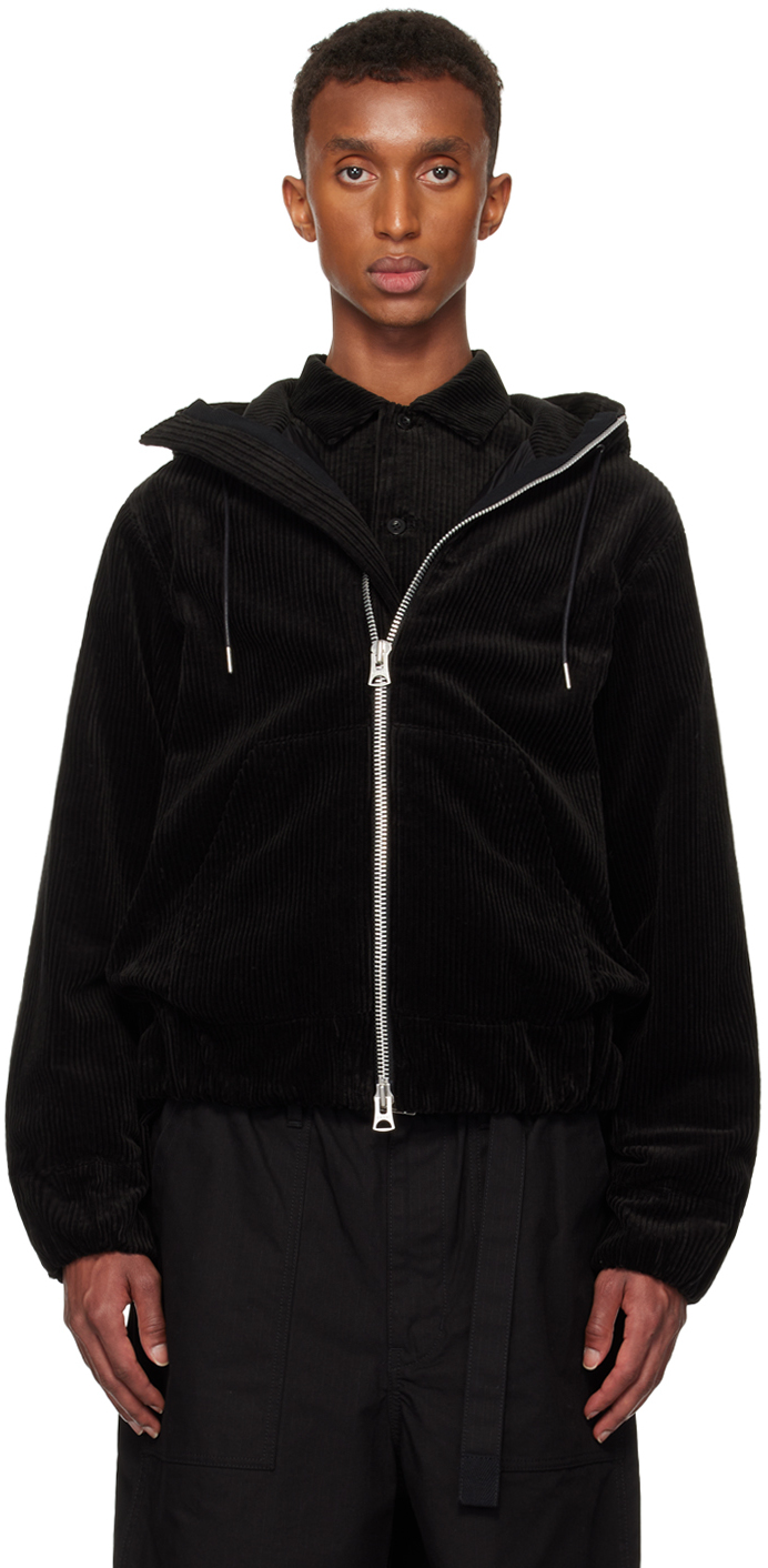 Black Corduroy Hoodie