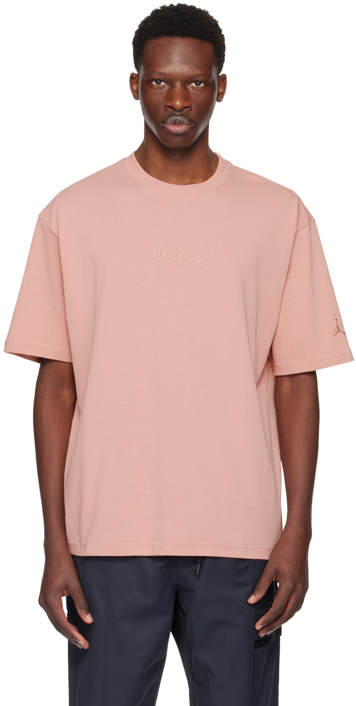 Shop Nike Pink Wordmark T-shirt In Rust Pink