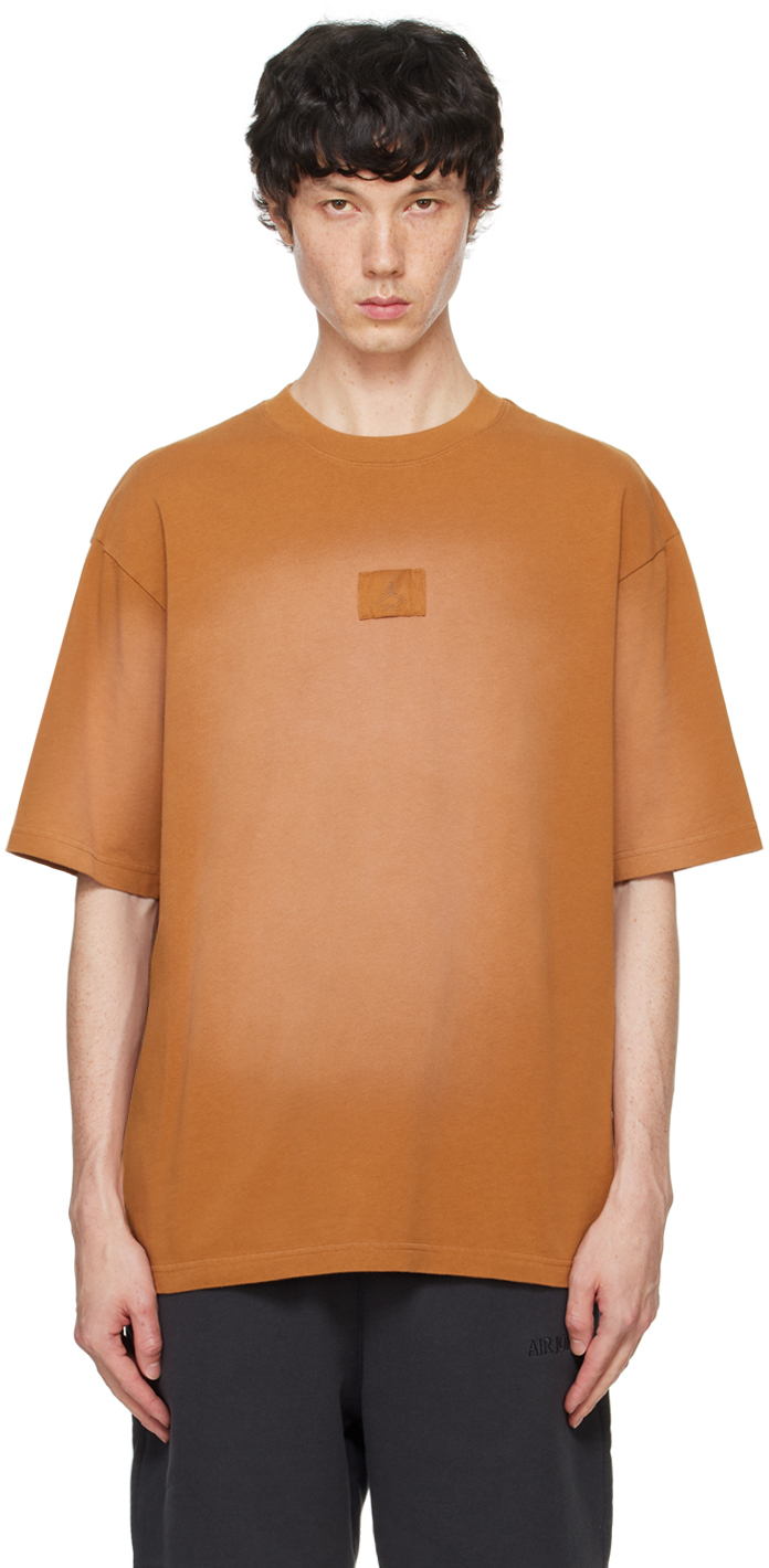 Shop Nike Orange Jordan Flight Essentials 85 T-shirt In Desert Bronze