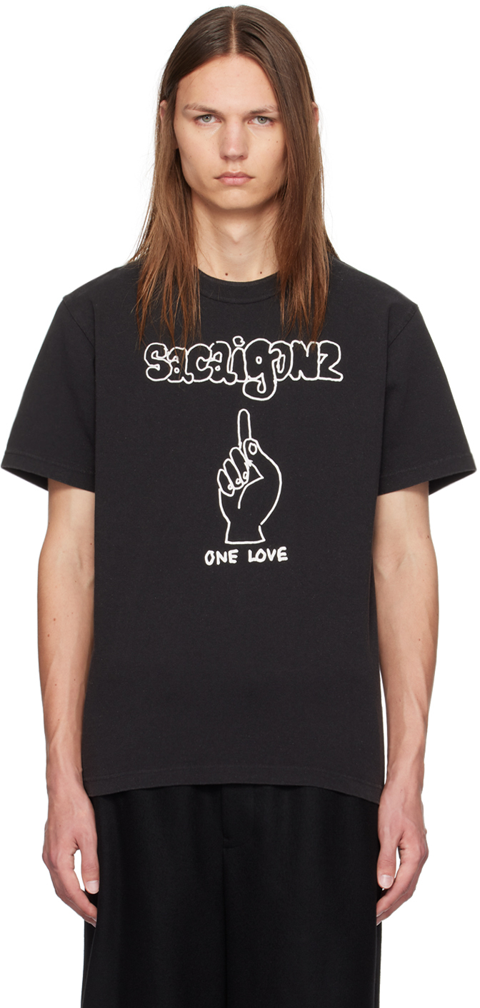 Shop Sacai Black Gonz Edition 'gonz' T-shirt In 001 Black