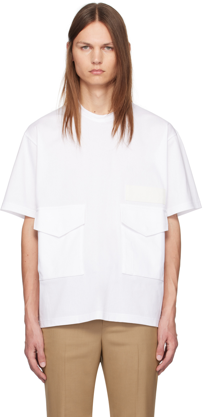 Shop Sacai White Flap Pocket T-shirt In 101 White