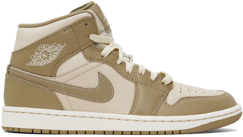 Shop Nike Brown & Beige Air Jordan 1 Mid Sneakers In Legend Lt Brown/khak