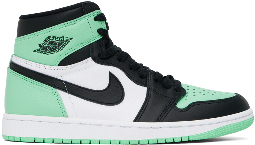 Shop Nike Green Air Jordan 1 Retro High Og Sneakers In White/black-green Gl