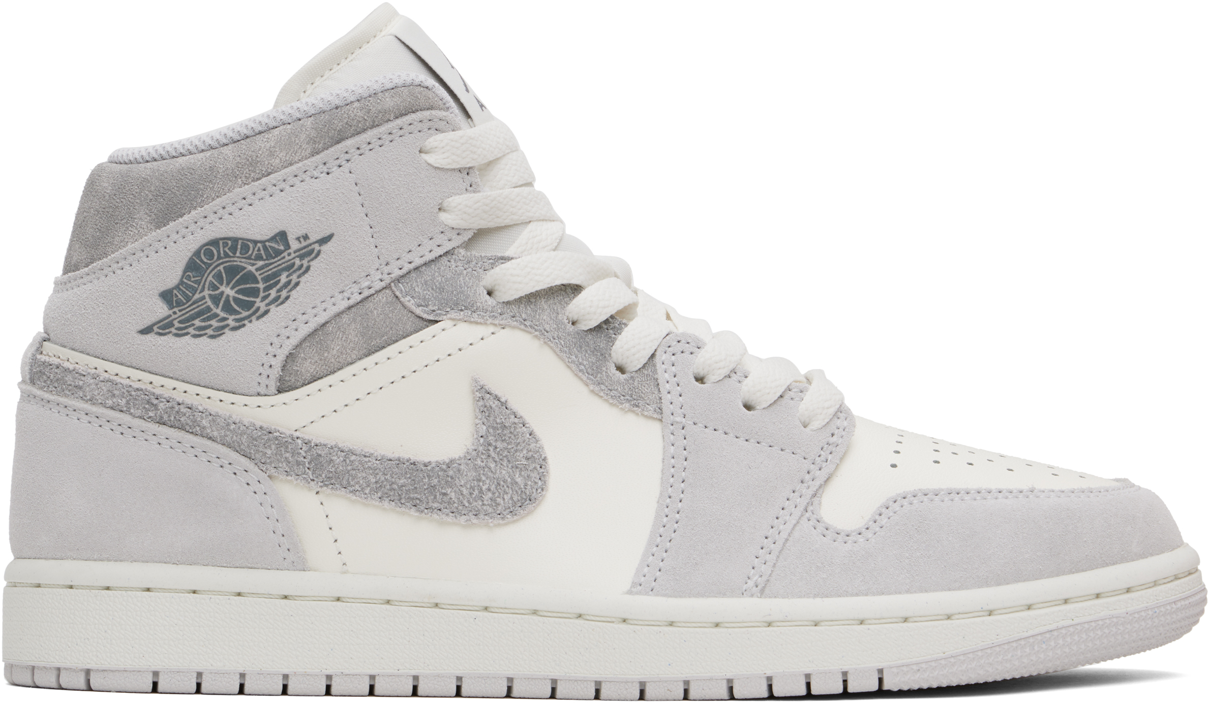 Shop Nike Gray Air Jordan 1 Mid Se Sneakers In Neutral Grey/smoke G