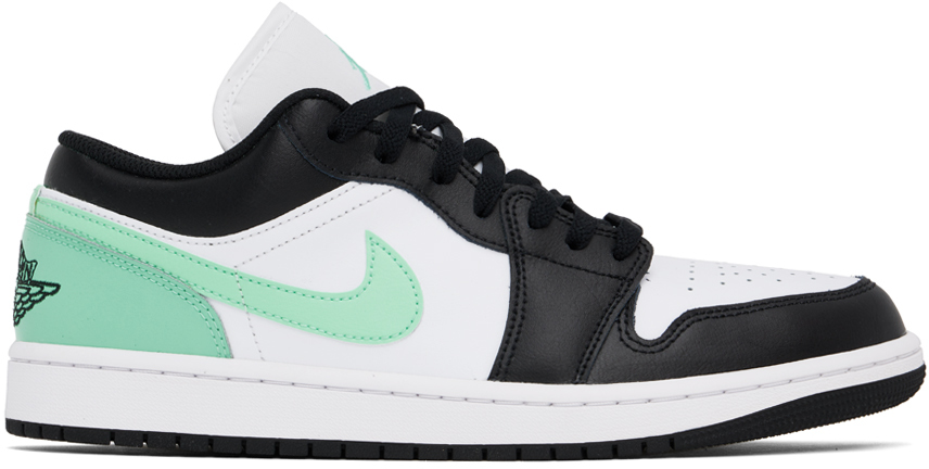 Shop Nike Multicolor Air Jordan 1 Low Sneakers In White/black-green Gl