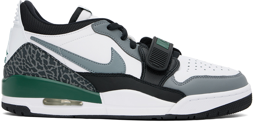 Shop Nike Black & White Air Jordan Legacy 312 Low Sneakers In White/oxidized Green