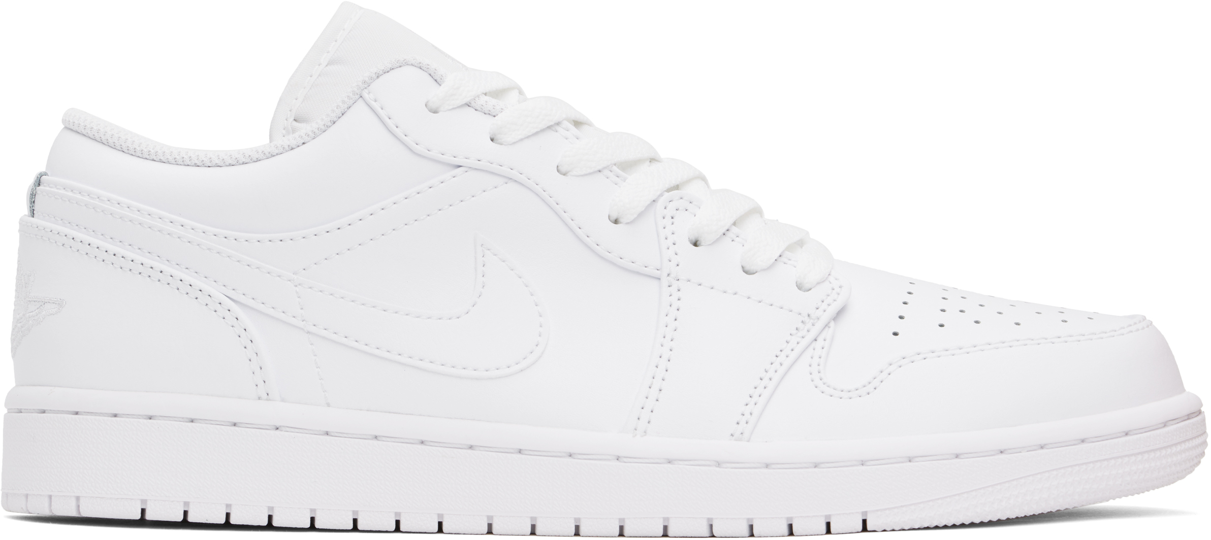 Shop Nike White Air Jordan 1 Low Sneakers In White/white-white