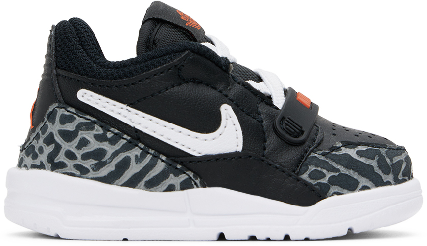 Nike Baby Black Jordan Legacy 312 Low Trainers In Black/white-wolf Gre