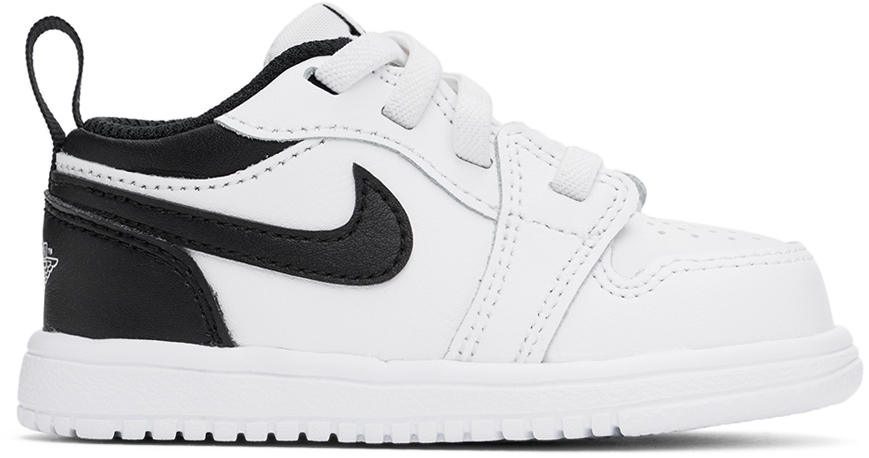 NIKE BABY WHITE & BLACK JORDAN 1 LOW ALT SNEAKERS 