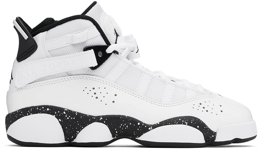 Nike Big Kids White Jordan 6 Rings Trainers In White/black-white