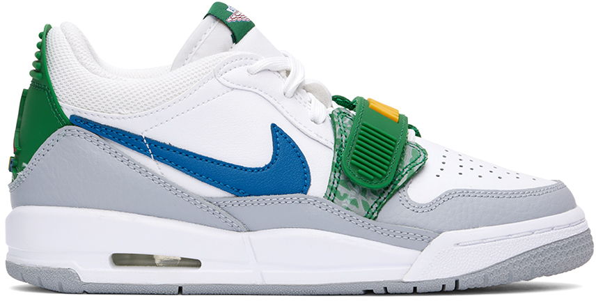 Shop Nike Big Kids White & Gray Air Jordan Legacy 312 Low Sneakers In White/industrial Blu