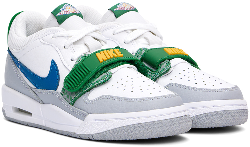 Nike Big Kids White & Gray Air Jordan Legacy 312 Low Sneakers In White/industrial Blu