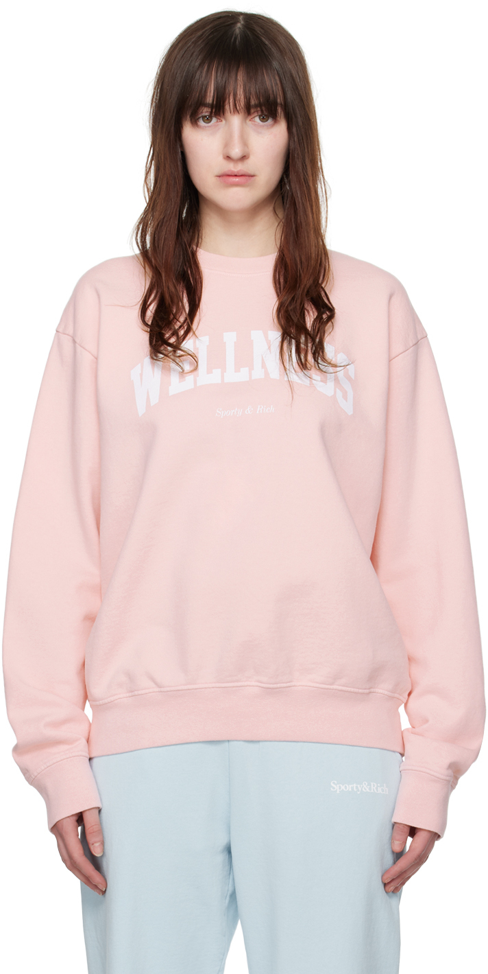 Sporty And Rich Wellness Ivy Cotton Sweatshirt In Pink