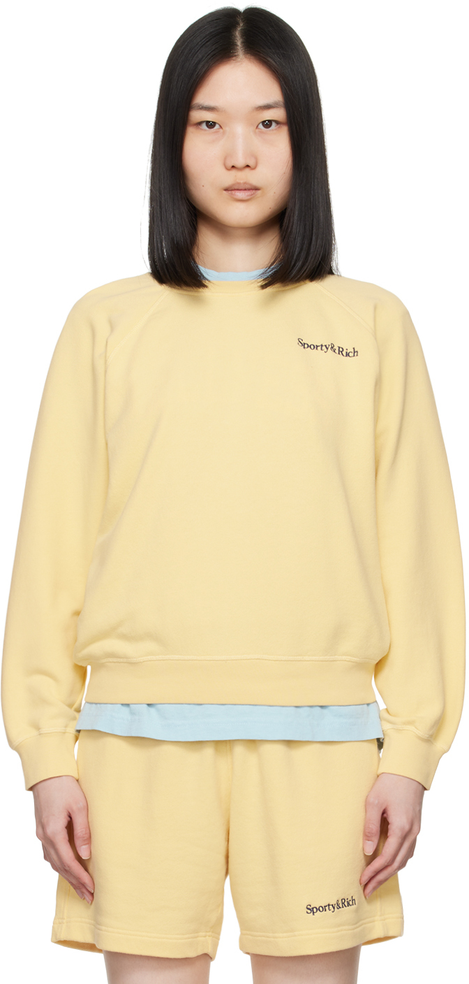 Sporty and Rich ロゴスウェット オレンジ 美品 Sporty and Rich ロゴスウェット オレンジ 美品
