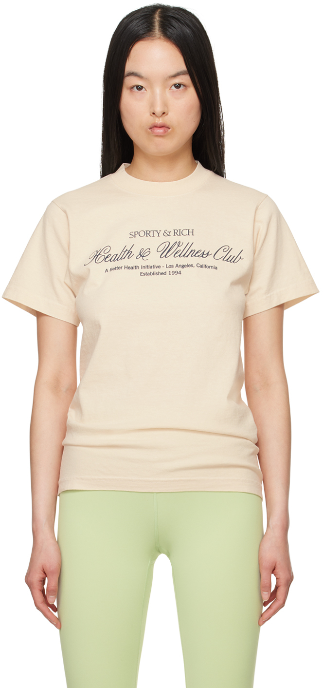 Beige 'H & W Club' T-Shirt