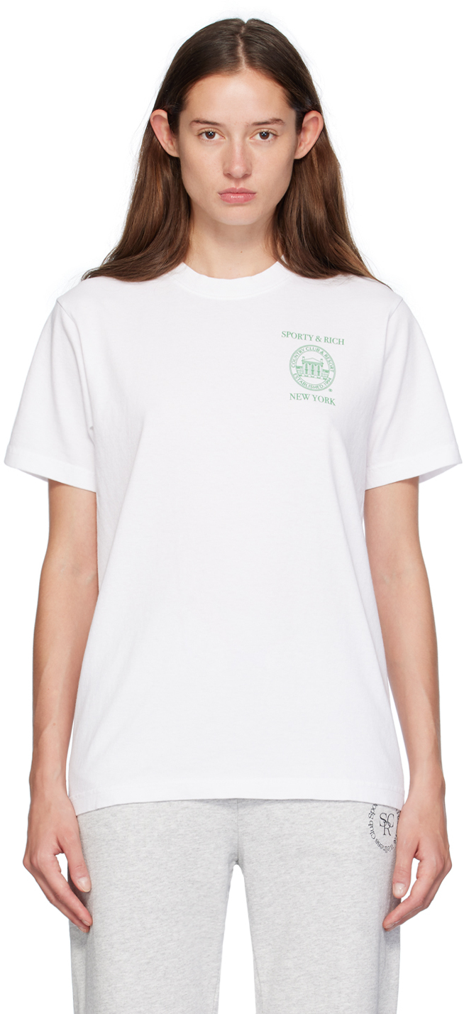 Shop Sporty And Rich White 'ny Resort' T-shirt