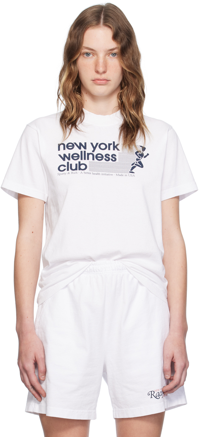 Shop Sporty And Rich White 'new York Wellness Club' T-shirt