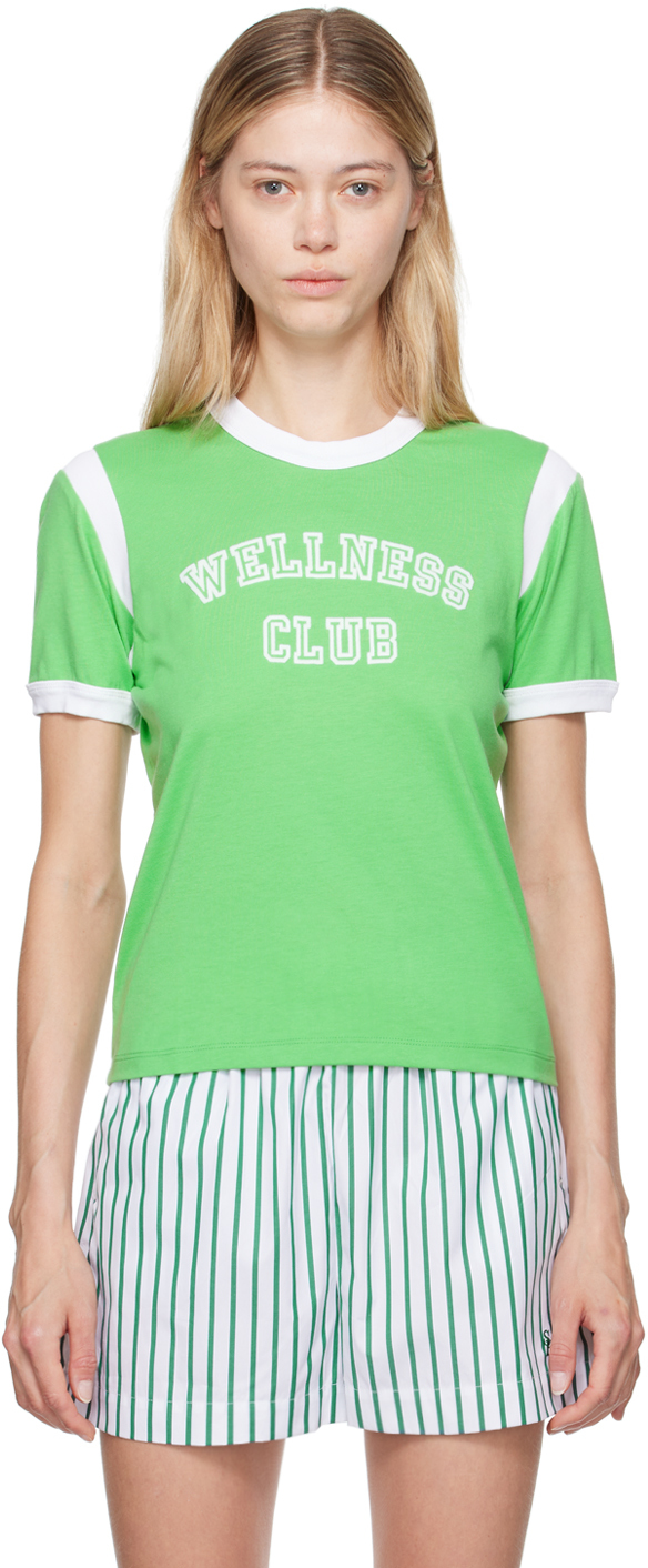 Shop Sporty And Rich Green 'wellness Club' T-shirt In 177 Verde