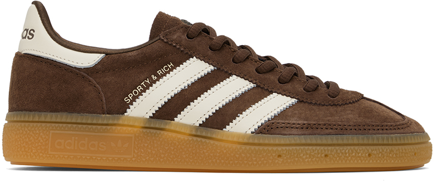 Sporty And Rich Brown Adidas Originals Edition Handball Spezial Sneakers In Shadow Brown/gum 2