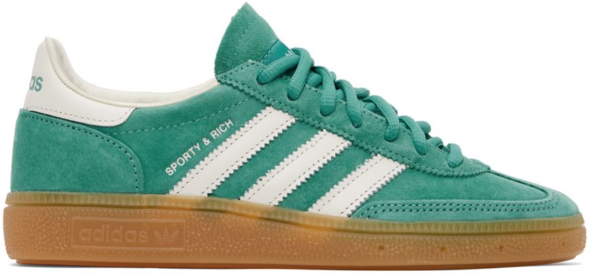 Sporty And Rich Green & White Adidas Originals Edition Handball Spezial Sneakers In Teal/chalk White/gum